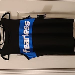 XERSION BOYS BLACK AND BLUE TANK TOP "FEARLESS" SIZE XS 6/7